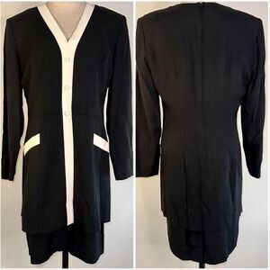 Dani Max Lois Synder Womens Vintage Black White Dress‎ Longsleeves Modest Career